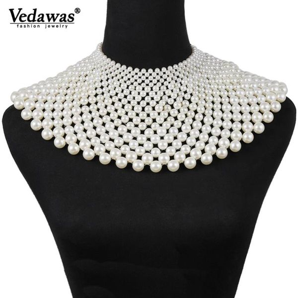 

vedawas handmade simulated-pearl chains necklace for women engagement valentine's day gifts 2020 accessories wholesale xg2421, Silver