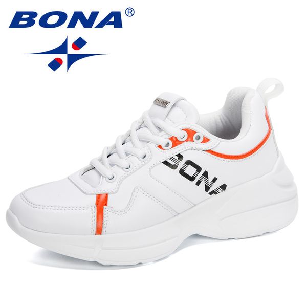 

bona 2020 new arrival chunky sneakers platform ladies wedges casual shoes woman leather sports dad shoes leisure footwear female, Black