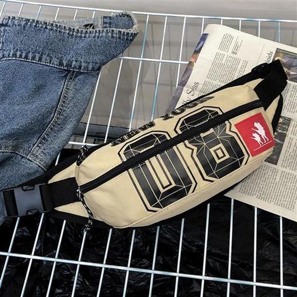 

2020 letter chest bag fanny pack women's waist bag belt men waist pack trendy street hip hop personality banana phone pouch