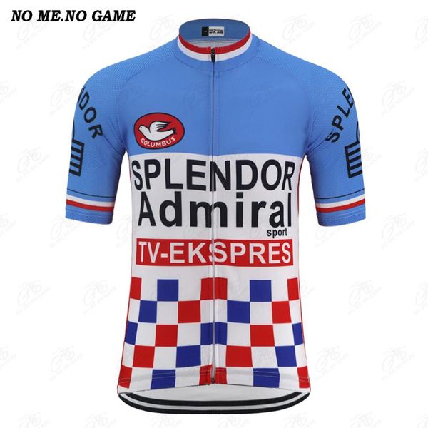 

pro cycling team 1980 retro jersey men summer vintage bicycle blue clothing road bike shirt racing jackets, Black;red