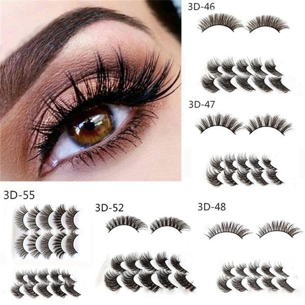 

false eyelashes 3d mink 5 pairs natural fake long thick handmade lashes makeup