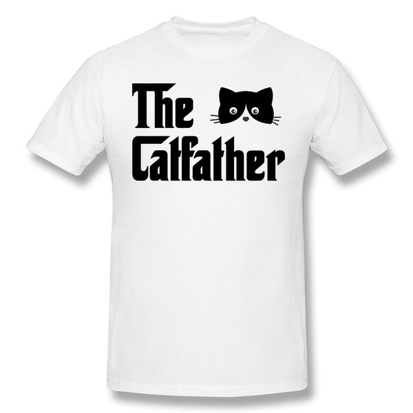

the catfather cat dad t-shirt men basic tee shirt funny design the cat father streetwear
