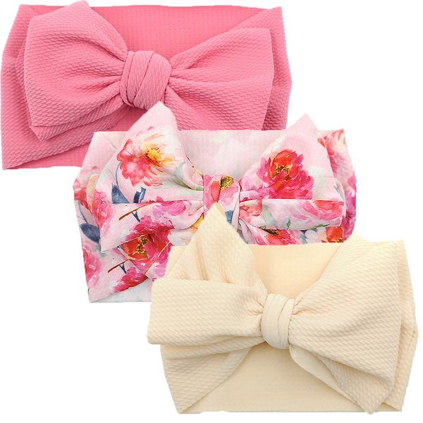 

3pcs/lot nylon bowknot girls headband infant turban headwraps newborns pgraphy props haarband baby hair accessories kg-275, Slivery;white