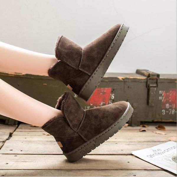 

jx20 женщины snow boots flat winter plus размер 34-45 платформа женская теплая обувь 2020 новый flock мех женские замшевые ботильоны женский, Black