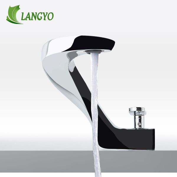 

LANGYO Faucet Bathroom Contemporary Design Single Handle Mixer Waterfall Hot and Cold Water Taps For Basin of Bathroom F8151-1