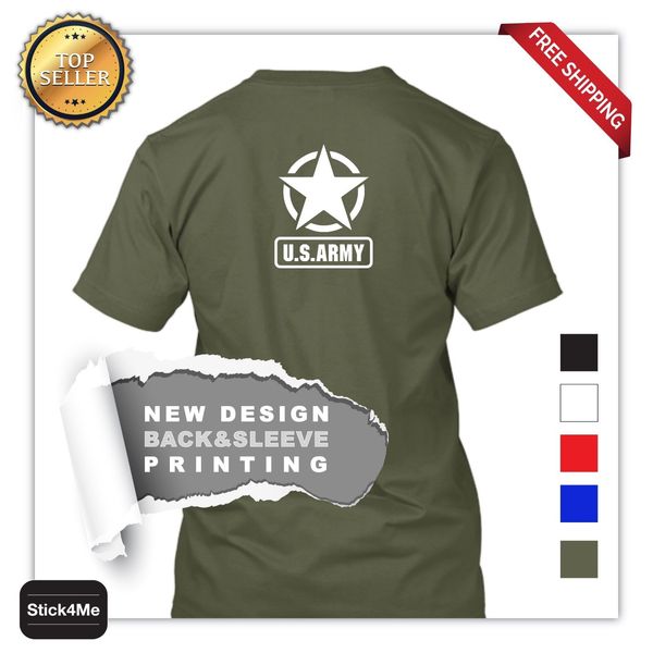 

2019 new t shirts new us army t shirt 100% cotton 5 colors back&front print crazy sale soldier t 100% cotton brand new t-shirts