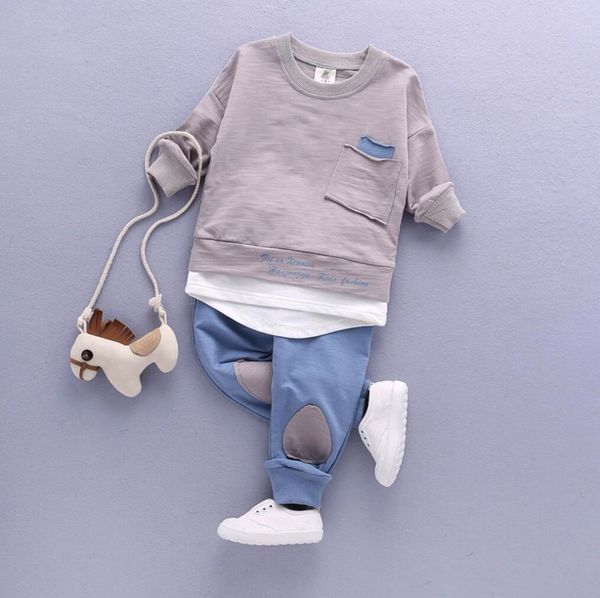

2pc toddler baby boys clothes outfit infant boy kids shirt +pants casual clothing long sleeve children cotton kg-28, Pink;blue