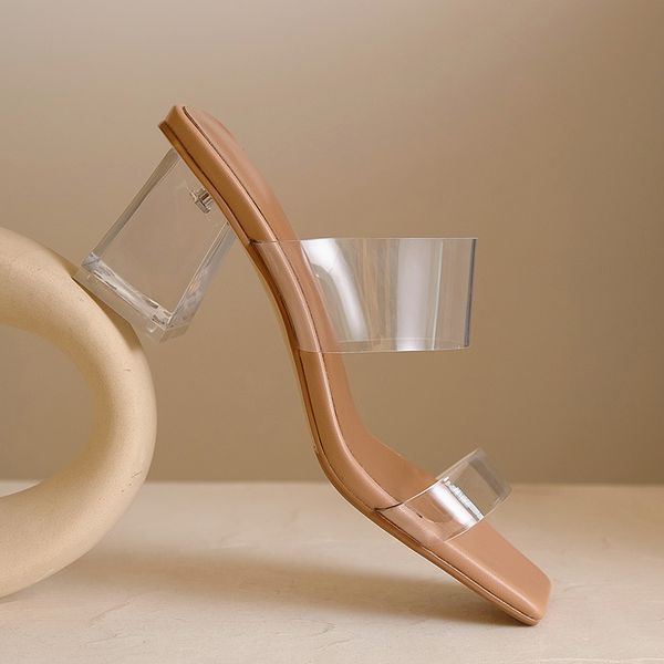 

new women slippers pvc leather high heels shoes woman elegant ladies casual sandals shoes, Black