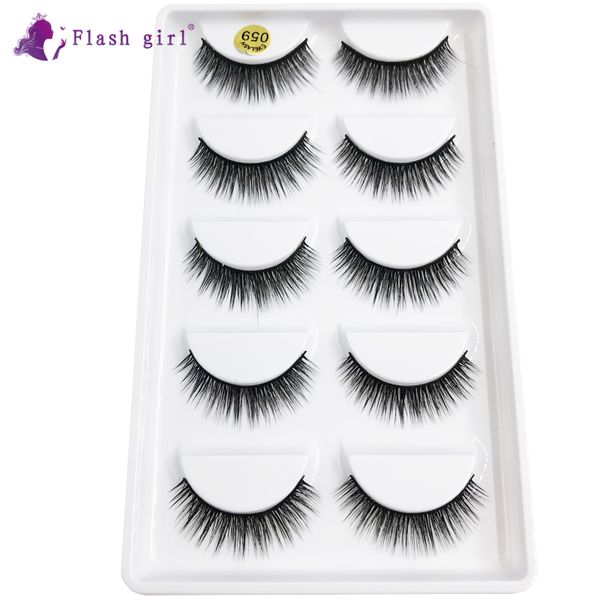 

false eyelashes flash girl 100% mink wispy fluffy lashes 3d makeup volume crisscross reusable eyelash beauty fashion tool 059