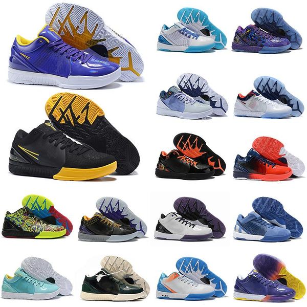 

mamba 4 iv protro draft day hornets carpe diem del sol mens basketball shoes 4s zk4 court purple ftb wizenard sport sneakers 7-12