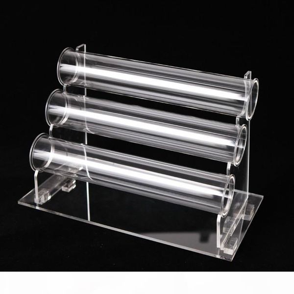 

grade transparent acrylic 3-layer bracelets holder plexiglass bracelet bangle watch display stand rack jewelry storage shelf, Black;white