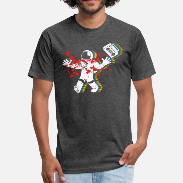 

funny boombox astronaut alien t shirt men customize 100% cotton euro size s-3xl loose humor spring autumn letters shirt