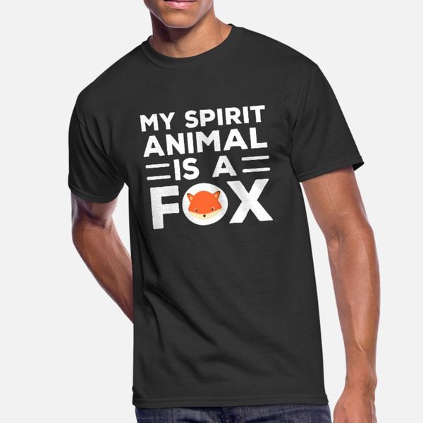 

my spirit animal is a fox funny fox quote t shirt men knitted tee shirt o-neck clothes loose funny summer style standard shirt