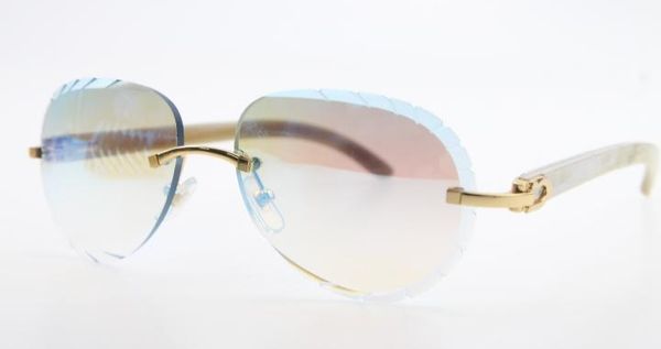 

2020 оптовая солнцезащитные очки горячие 3524016 rimless белый белый подлинная хорн солнцезащитные очки унисекс объезда очки с коробкой резн, White;black