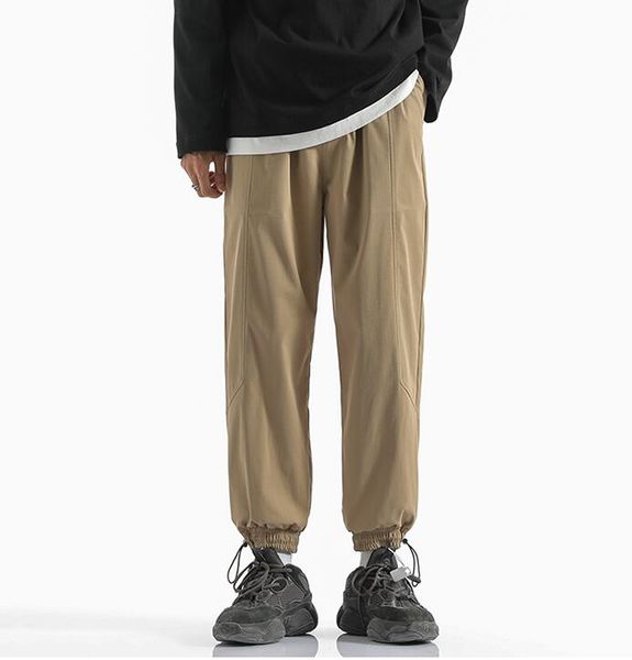 

autumn and winter new fattening plus size casual pants men's overalls, Black