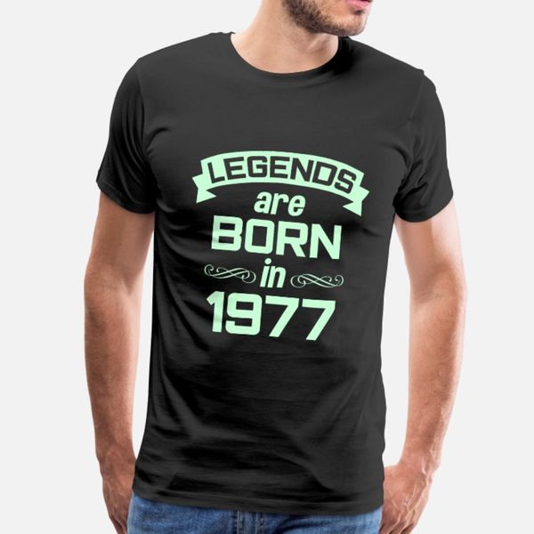 

legends are born in 1977 t shirt men customized cotton crew neck pattern famous authentic spring unique shirt, White;black