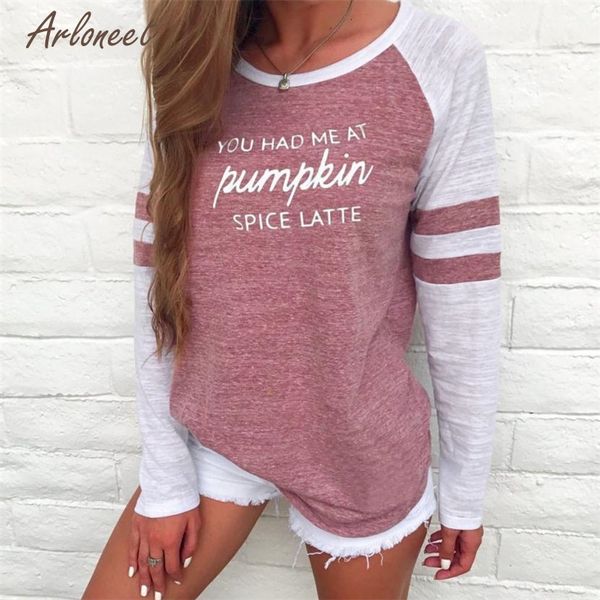 

fashion 4 colors women ladies long sleeve letter casual thanksgiving patchwork t shirt drop shipped ob19, White