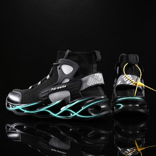 

blade running shoes for men trend high sneakers good quality hollow damping sport casual shoes men casual jogging sneakers, Black