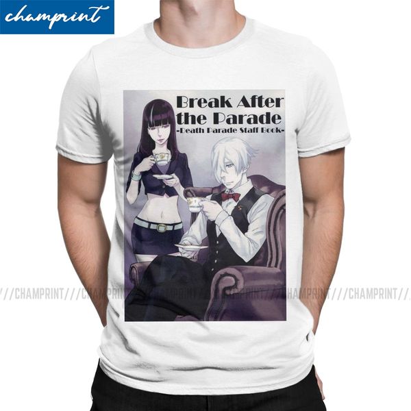 

men decim fan art t shirt death parade bar anime 100% cotton clothing humorous short sleeve round neck tees summer t-shirt