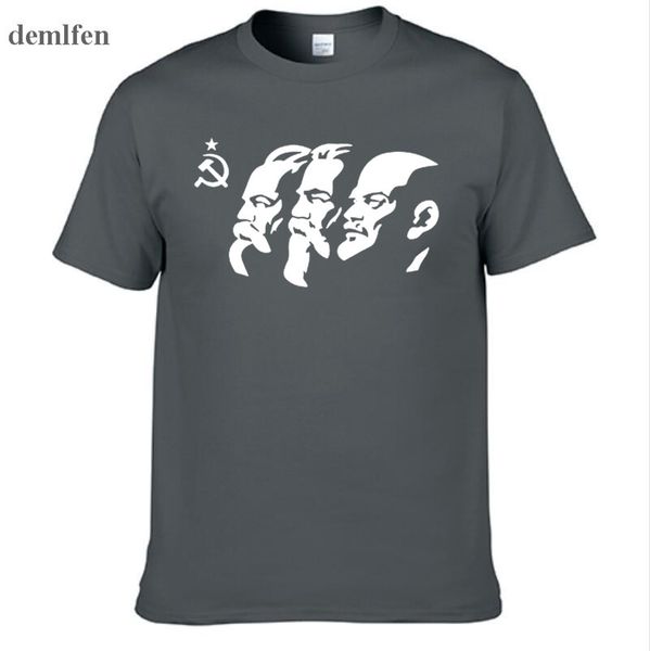 

the soviet union the great communist lenin ,marx ,engels men's short sleeve t-shirt ussr cccp communism cotton tees summer