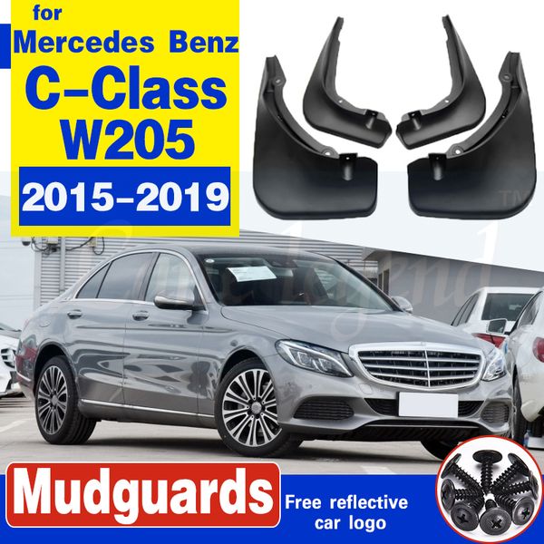 

car front rear mudguards for mercedes benz c-class w205 2015 ~ 2019 mudflap fender mud guard flaps splash guards accessories
