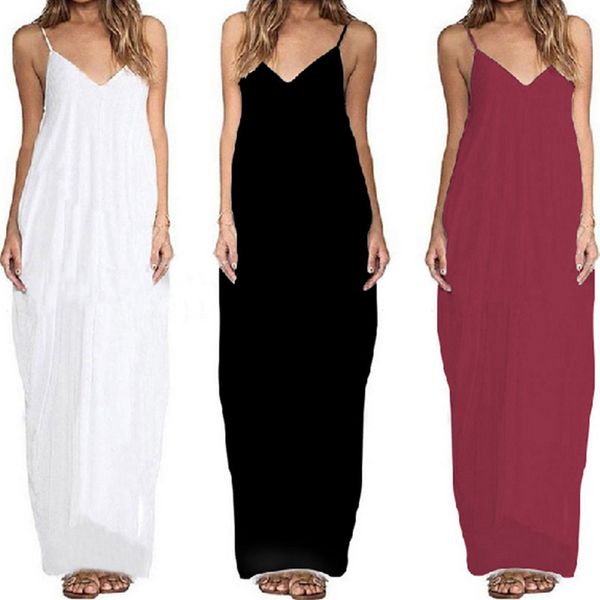

new women casual boho dress beach sundress bevestidos long maxi dresses strapless v-neck loose summer female dress, Black;gray