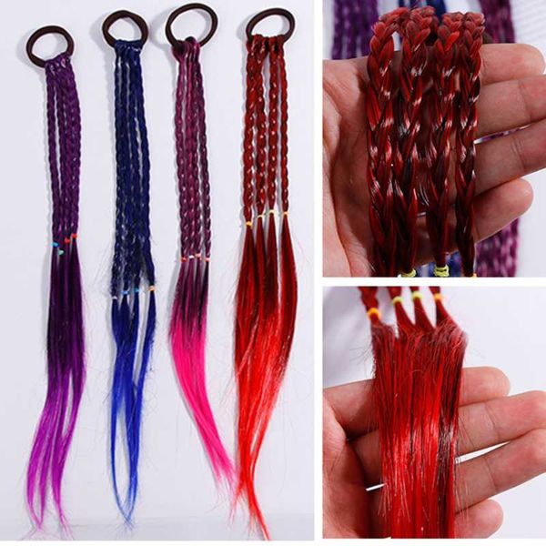 

hair clips & barrettes band rubber accessories kids wig headband girls twist braid rope headdress child gift women round trendy nylon, Golden;silver