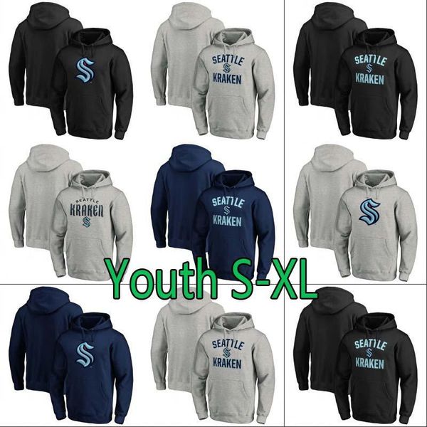 

youth 2021 seattle kraken ice hockey hoodie 32th new team custom kids any nunber any name all stitched hockey jerseys sweatshirts, Black;red