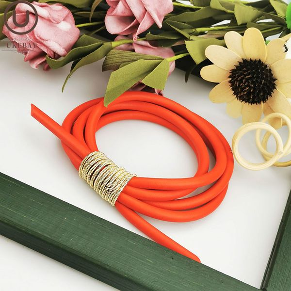 

ukebay new boho bracelets for women handmade luxury design jewelry rubber charm bangles gothic red bracelet party gift jewellery, Black