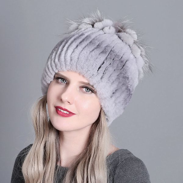 

women plush fur knitted wool hat autumn winter thick warm beanies mushroom shape cap casual comfortable russian ladies hats, Blue;gray