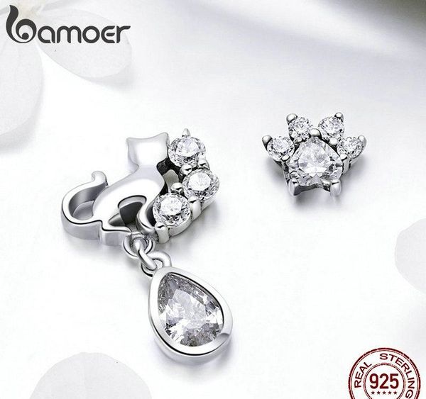 

wholesale 925 sterling silver dazzling cz guardian cat stud earrings for women fashion sterling silver jewelry 201801, Golden;silver