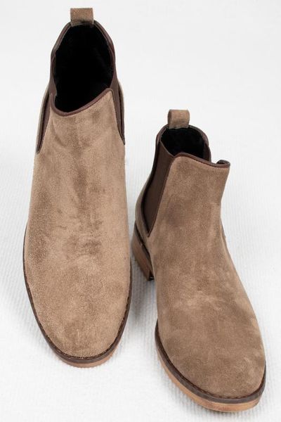

deepsea male coffee side wheel suede leather half boots 2006418, Black