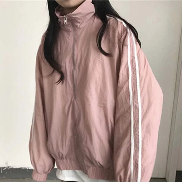 

new jackets women hip hop loose couple clothes zipper harajuku pockets ulzzang korean style womens windproof womens jacket, Black;brown