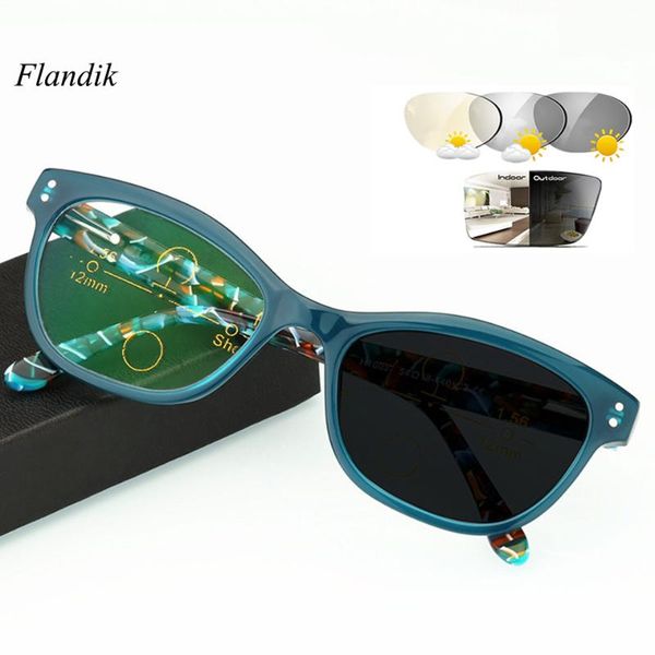 

progressive multifocal pchromic reading glasses acetate optical prescription presbyopia glasses transition sunglasses, White;black