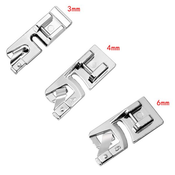 

3pcs household low shank domestic sewing machine presser foot set rolled hem diy
