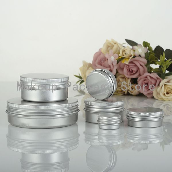 

5ml/10/15/20/30/40/50g refillable box empty round aluminum metal tin bottle with lids,cosmetic cream box diy aluminum jar