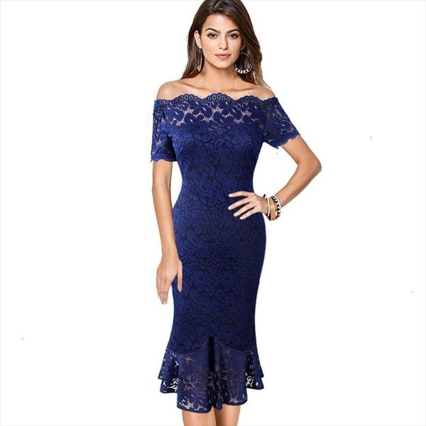 

women off shoulder vintage floral lace pinup formal cocktail wedding party bodycon mermaid pencil wiggle midi dress 980, Black;gray