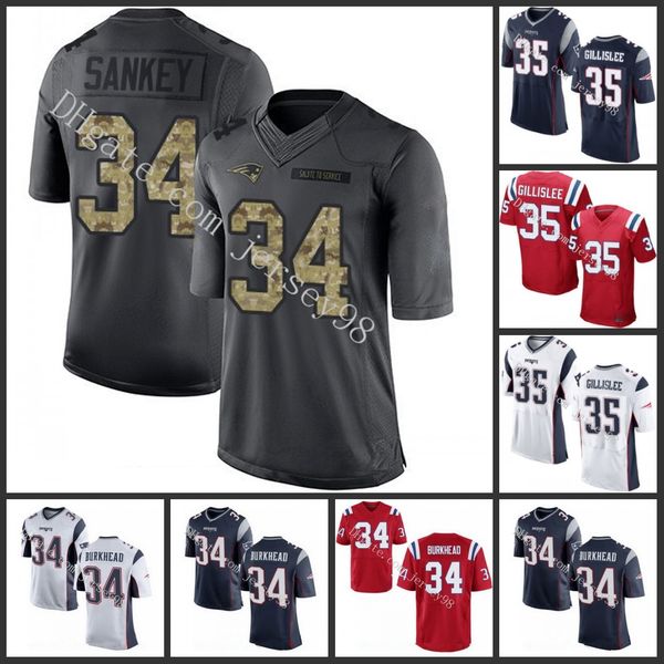 

new england patriots white 35 mike gillislee 34 rex burkheadred white nfl men women youth jersey, Black;red