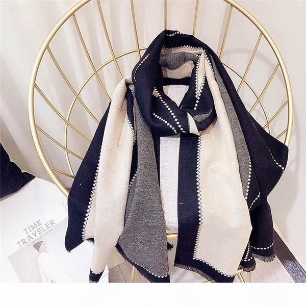 

2018 new brand women scarf fashion imitation cashmere scarves female soft muffler scarfs shawl lady wraps designer bandana pashmina wraps, Blue;gray