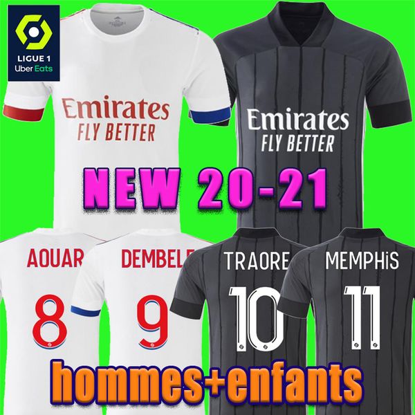 

20 21 maillot de foot olympique lyonnais lyon soccer jersey 2020 2021 maillot de lyon football shirt traore memphis ol lyon men kids kit, Black;yellow