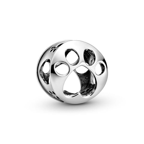

authentic ale 925 sterling silver openwork dog paw print charm beads 2020 new diy designer charms for fashion jewelry make pandora bracelets, Black