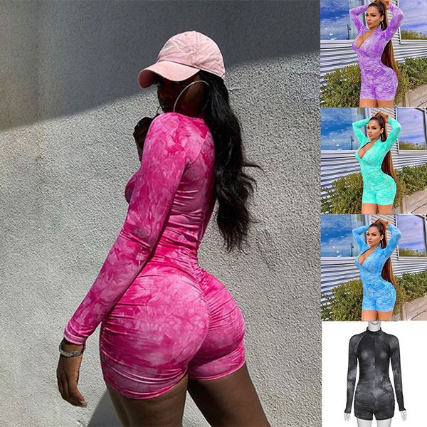 

women's stand-up collar zipper printed long-sleeved jumpsuit is suitable for sports fitness running clothes 2020 summer new, White;black