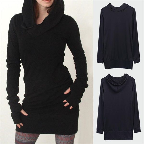 

womens cotton casual long sleeve black pencil hoodies sweatshirt laides long sweat shirt hoody sweatshirt mini dress