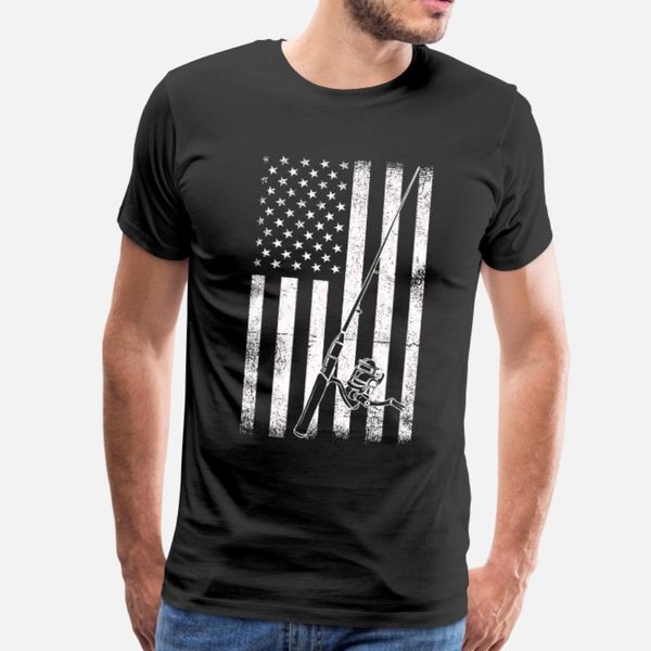 

flag fishing rod hobby fun fishing sea ocean gift t shirt men custom short sleeve crew neck clothing loose humor spring autumn shirt