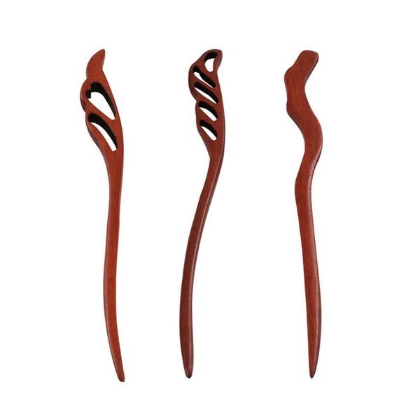 

women rosewood vintage wood hair accessories hair pin handmade carved wooden stick headdress lady's bride hairpins, Golden;silver