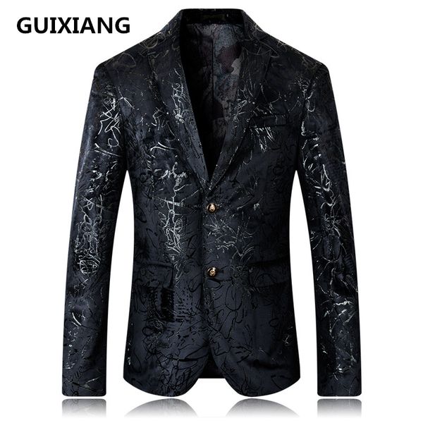 

2020 autumn men's casual blazers men coats jacket british style printing classics business blazer man suits, White;black