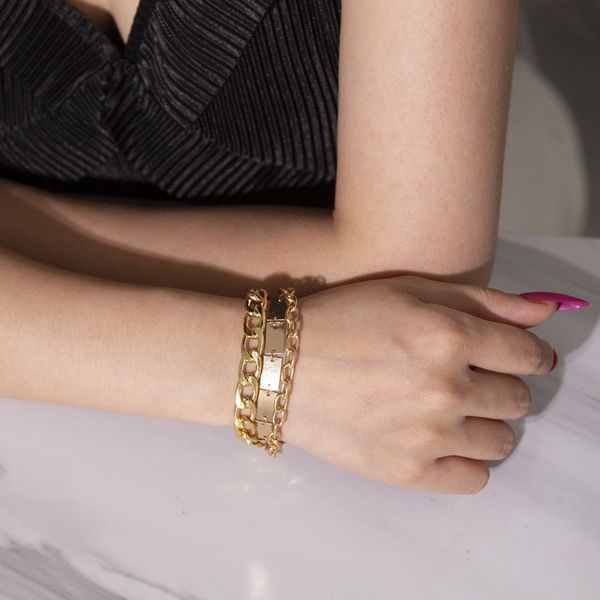 

punk geometric bracelets women retro multi-layer tassel chain bracelet jewellery accesorios wholesale pulseras kpop, Black