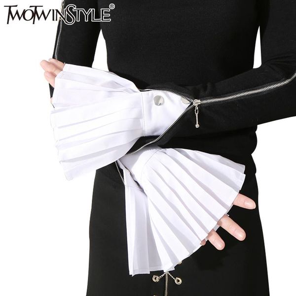 

twotwinstyle] original spring the organ cuff pleated horn cuffs women new fashion, Blue;gray