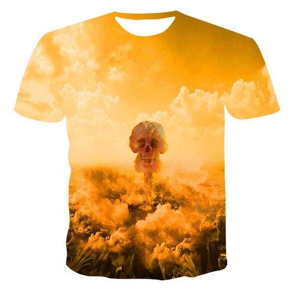 

new creativity skull print the 3d print shirts funny graphic hentai men clothing