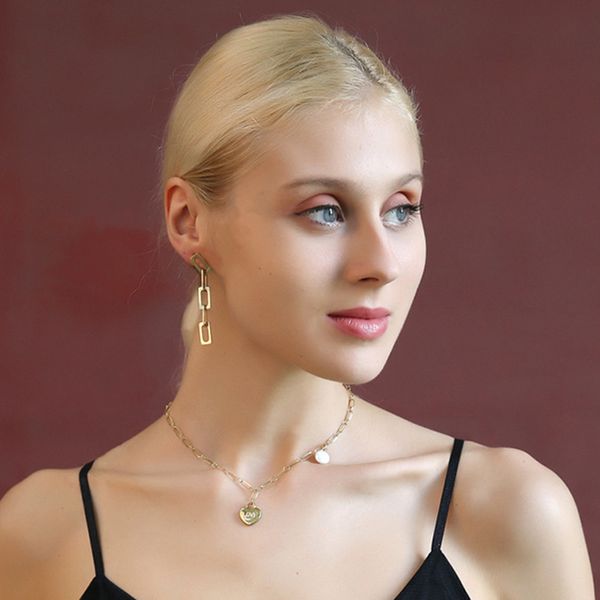 

women's large retro earrings gold geometric shape earrings 2020 metal earrings hanging fashion jewelry trend, Silver